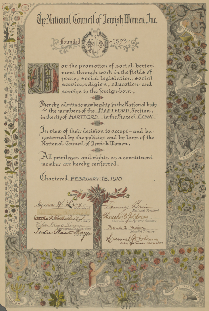 National Council of Jewish Women Charter