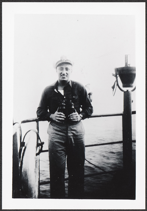 Meltzer on board the “Jewish State” in 1947.